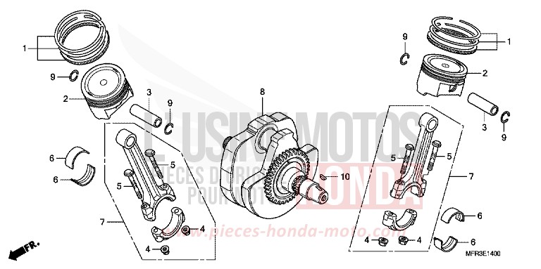 VILEBREQUIN/PISTON de VT1300CX "FURY" GLINT WAVE BLUE METALLIC (B197) de 2010